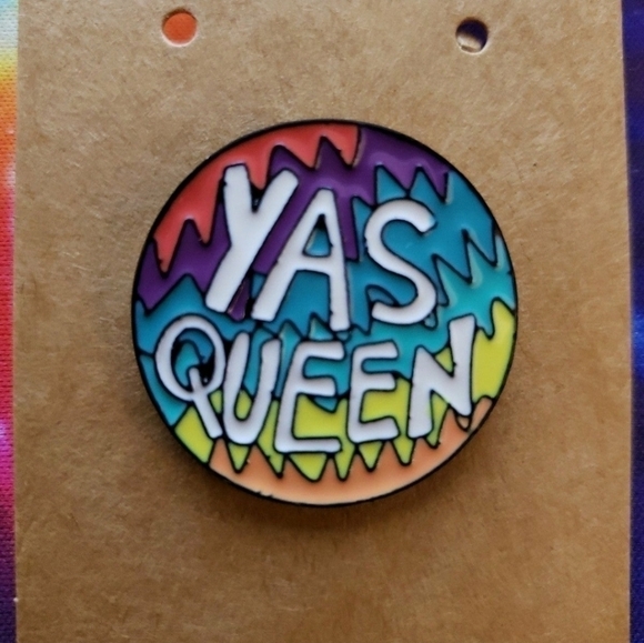 YAS Queen Rainbow Enamel Pin Brooch - Picture 1 of 3